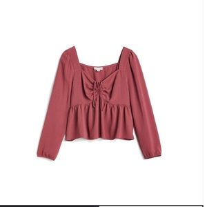 Red Tie Detail Blouse